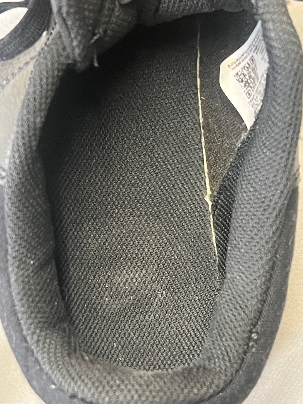 Nike Black Leather Low-Top Sneakers with White Sole and Silver Swoosh - Picture 8 of 10